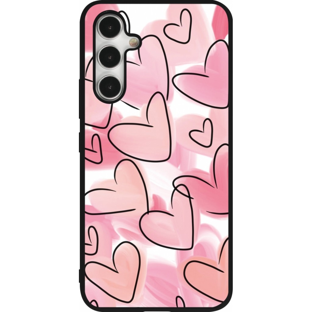 Samsung Galaxy A Case H Lle Silikon Schwarz Easter Pink Hearts