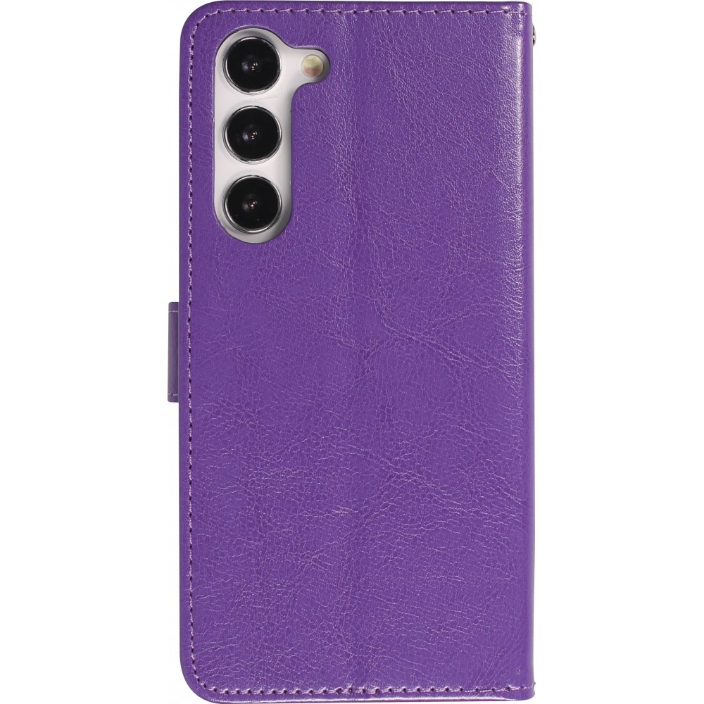 Hülle Samsung Galaxy S23+ - Premium Flip Leder Tasche - Violett