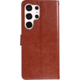 Hülle Samsung Galaxy S23 Ultra - Premium Flip Leder Tasche - Braun