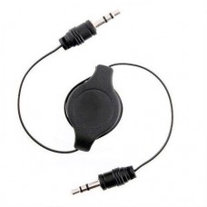 Audio Kabel ausziehbar - Doppelseitiger AUX 3.5 mm Klinkenanschluss - Schwarz