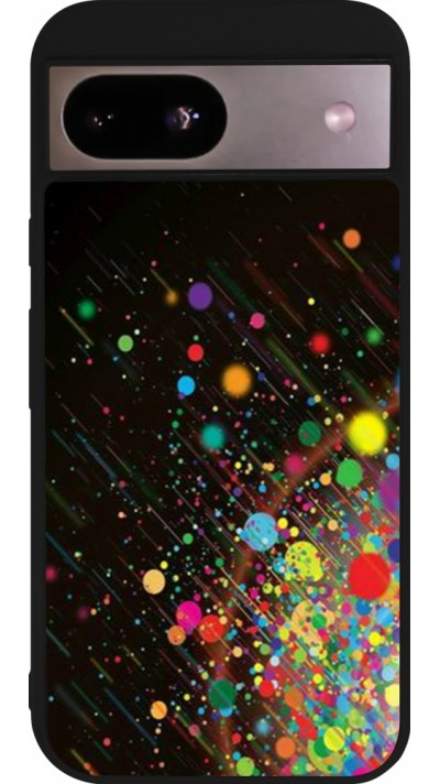 Google Pixel 8a Case Hülle - Silikon schwarz Abstract Bubble Lines