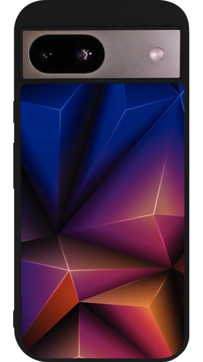 Google Pixel 8a Case Hülle - Silikon schwarz Abstract Triangles 