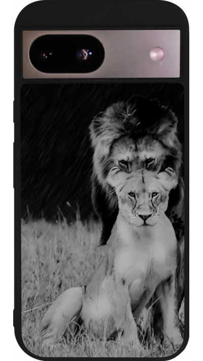 Google Pixel 8a Case Hülle - Silikon schwarz Angry lions