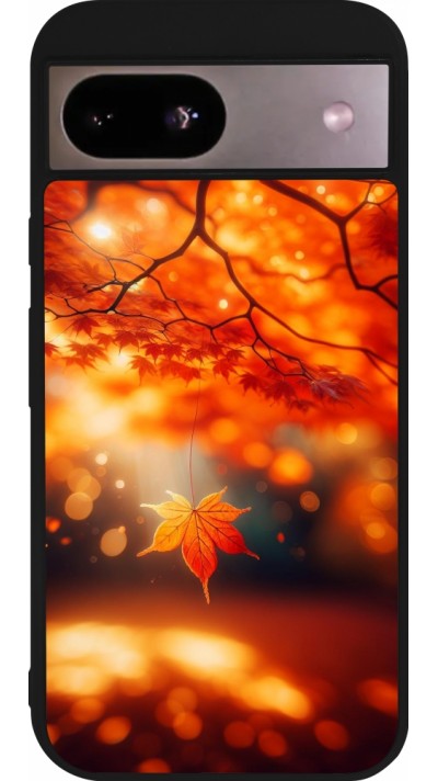 Google Pixel 8a Case Hülle - Silikon schwarz Herbst Magisch Orange