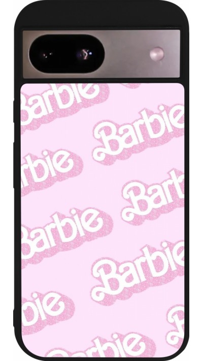 Google Pixel 8a Case Hülle - Silikon schwarz Barbie light pink pattern