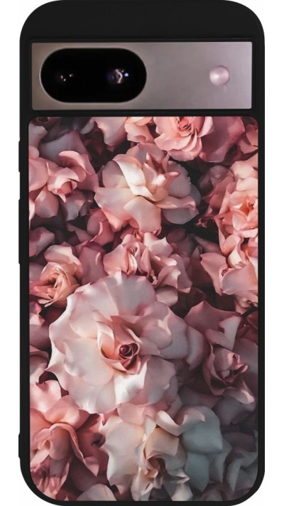 Google Pixel 8a Case Hülle - Silikon schwarz Beautiful Roses