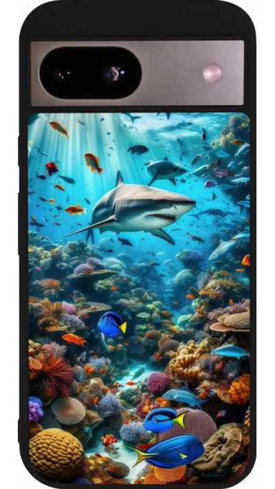 Google Pixel 8a Case Hülle - Silikon schwarz Bora Bora Meer und Wunder