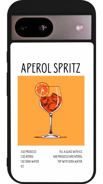 Google Pixel 8a Case Hülle - Silikon schwarz Cocktail Rezept Aperol Spritz