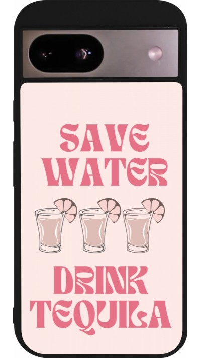 Google Pixel 8a Case Hülle - Silikon schwarz Cocktail Save Water Drink Tequila