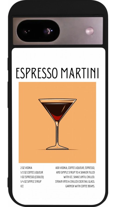 Google Pixel 8a Case Hülle - Silikon schwarz Cocktail Rezept Espresso Martini