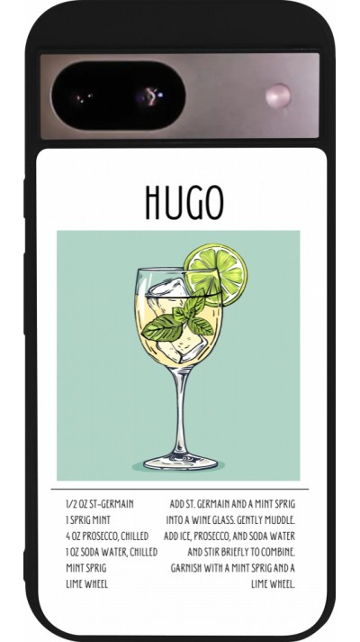 Google Pixel 8a Case Hülle - Silikon schwarz Cocktail Rezept Hugo