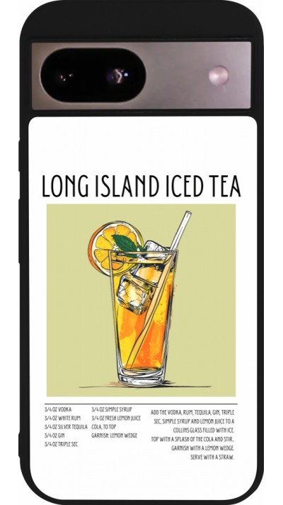 Google Pixel 8a Case Hülle - Silikon schwarz Cocktail Rezept Long Island Ice Tea