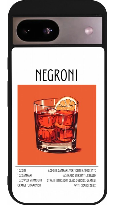 Google Pixel 8a Case Hülle - Silikon schwarz Cocktail Rezept Negroni