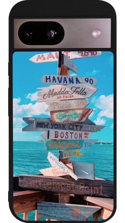 Google Pixel 8a Case Hülle - Silikon schwarz Cool Cities Directions