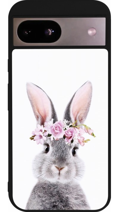 Google Pixel 8a Case Hülle - Silikon schwarz Easter 2023 flower bunny