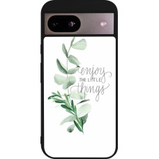 Google Pixel 8a Case Hülle - Silikon schwarz Enjoy the little things