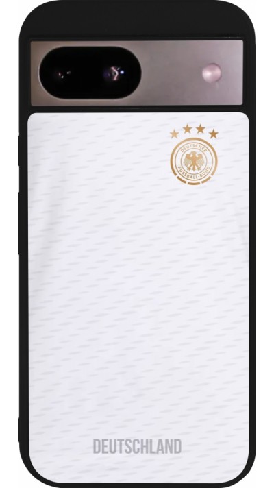 Google Pixel 8a Case Hülle - Silikon schwarz Deutschland 2022 personalisierbares Fußballtrikot