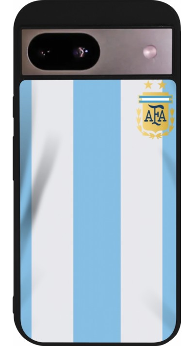 Google Pixel 8a Case Hülle - Silikon schwarz Argentinien 2022 personalisierbares Fussballtrikot