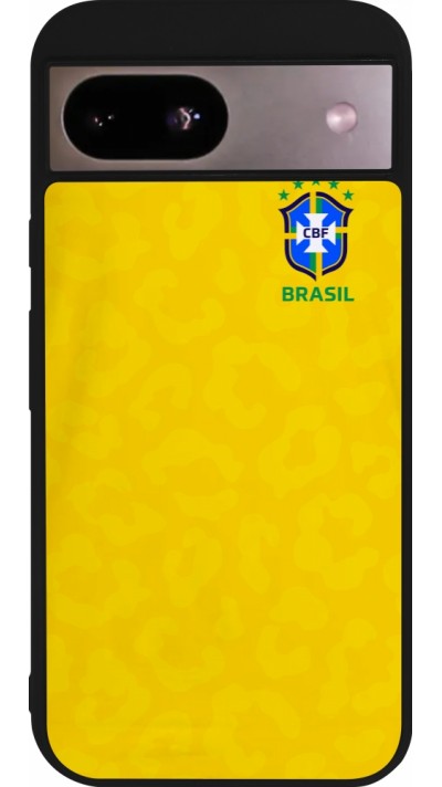 Google Pixel 8a Case Hülle - Silikon schwarz Brasilien 2022 personalisierbares Fußballtrikot