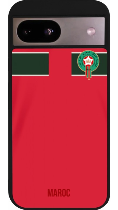 Google Pixel 8a Case Hülle - Silikon schwarz Marokko 2022 personalisierbares Fussballtrikot