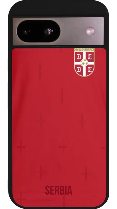 Google Pixel 8a Case Hülle - Silikon schwarz Serbien 2022 personalisierbares Fussballtrikot