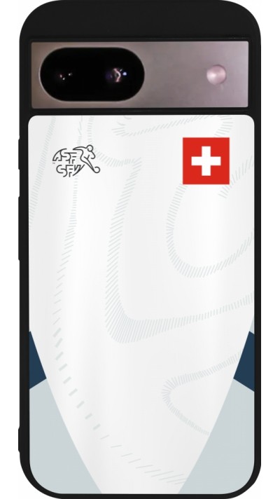 Google Pixel 8a Case Hülle - Silikon schwarz Schweiz Away personalisierbares Fussballtrikot