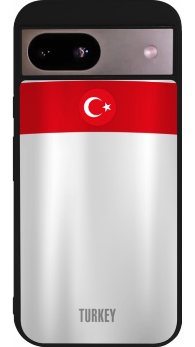 Google Pixel 8a Case Hülle - Silikon schwarz Türkei personalisierbares Fussballtrikot