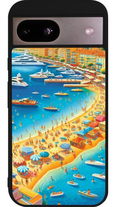 Google Pixel 8a Case Hülle - Silikon schwarz French Riviera People