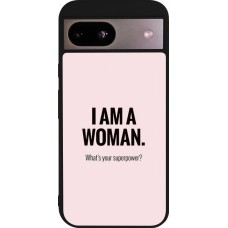 Google Pixel 8a Case Hülle - Silikon schwarz I am a woman