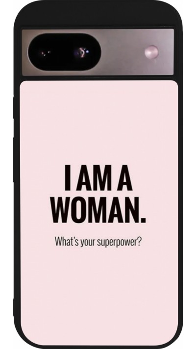 Google Pixel 8a Case Hülle - Silikon schwarz I am a woman