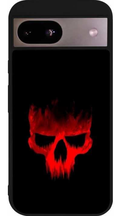 Google Pixel 8a Case Hülle - Silikon schwarz Halloween 2023 scary skull