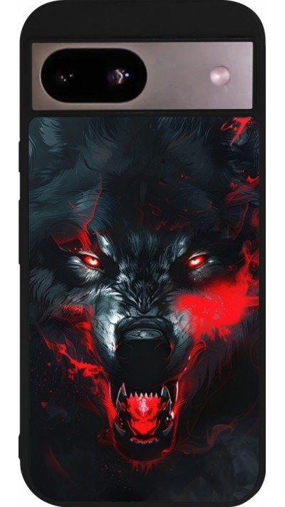 Google Pixel 8a Case Hülle - Silikon schwarz Halloween 2024 mad werewolf