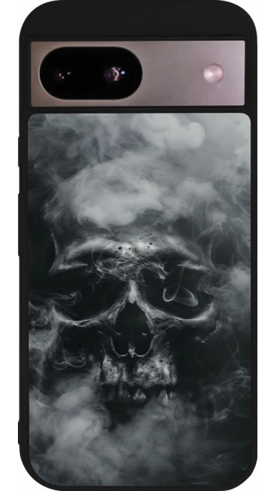 Google Pixel 8a Case Hülle - Silikon schwarz Halloween 2024 smoky skull