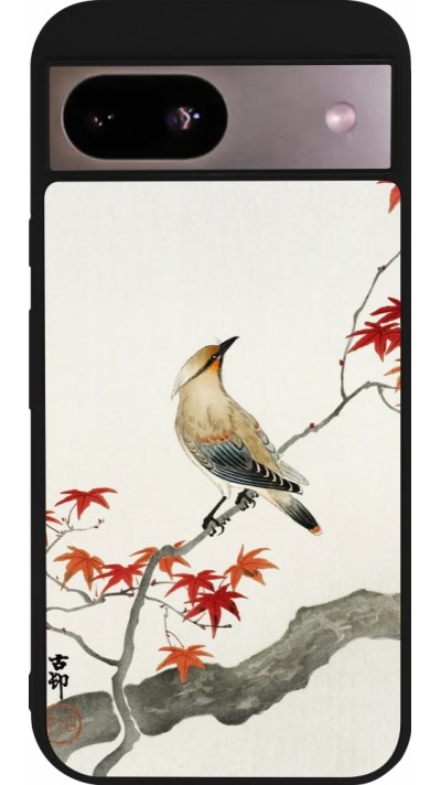 Google Pixel 8a Case Hülle - Silikon schwarz Japanese Bird