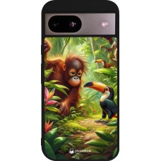 Google Pixel 8a Case Hülle - Silikon schwarz Tropischer Dschungel Tayrona