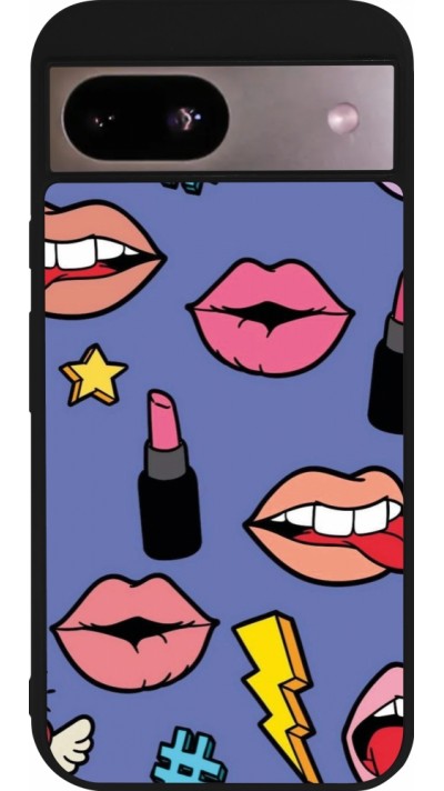 Google Pixel 8a Case Hülle - Silikon schwarz Lips and lipgloss