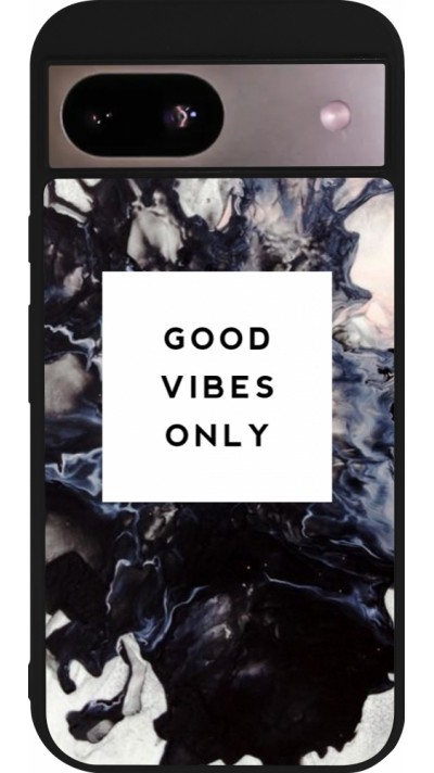 Google Pixel 8a Case Hülle - Silikon schwarz Marble Good Vibes Only