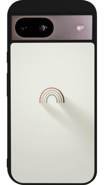 Coque Google Pixel 8a - Silicone rigide noir Mini Rainbow Minimal