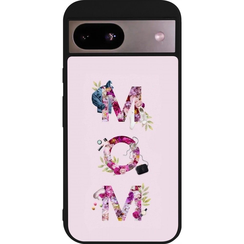 Google Pixel 8a Case Hülle - Silikon schwarz Mom 2024 girly mom