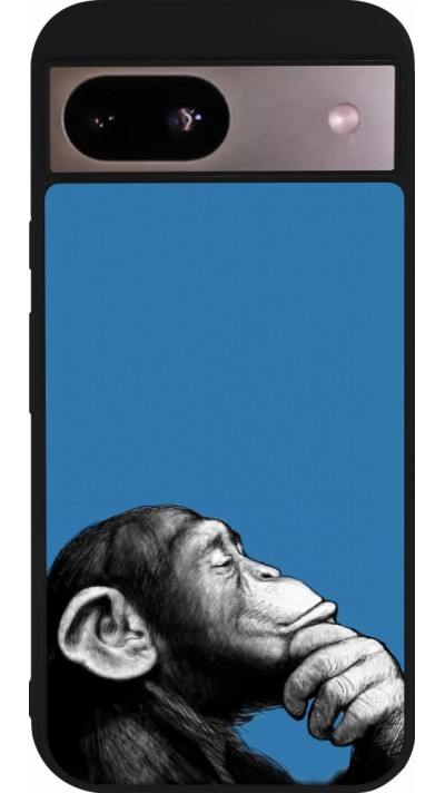 Coque Google Pixel 8a - Silicone rigide noir Monkey Pop Art