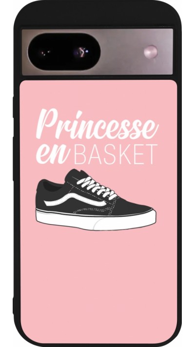 Coque Google Pixel 8a - Silicone rigide noir princesse en basket