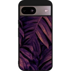 Google Pixel 8a Case Hülle - Silikon schwarz Purple Light Leaves