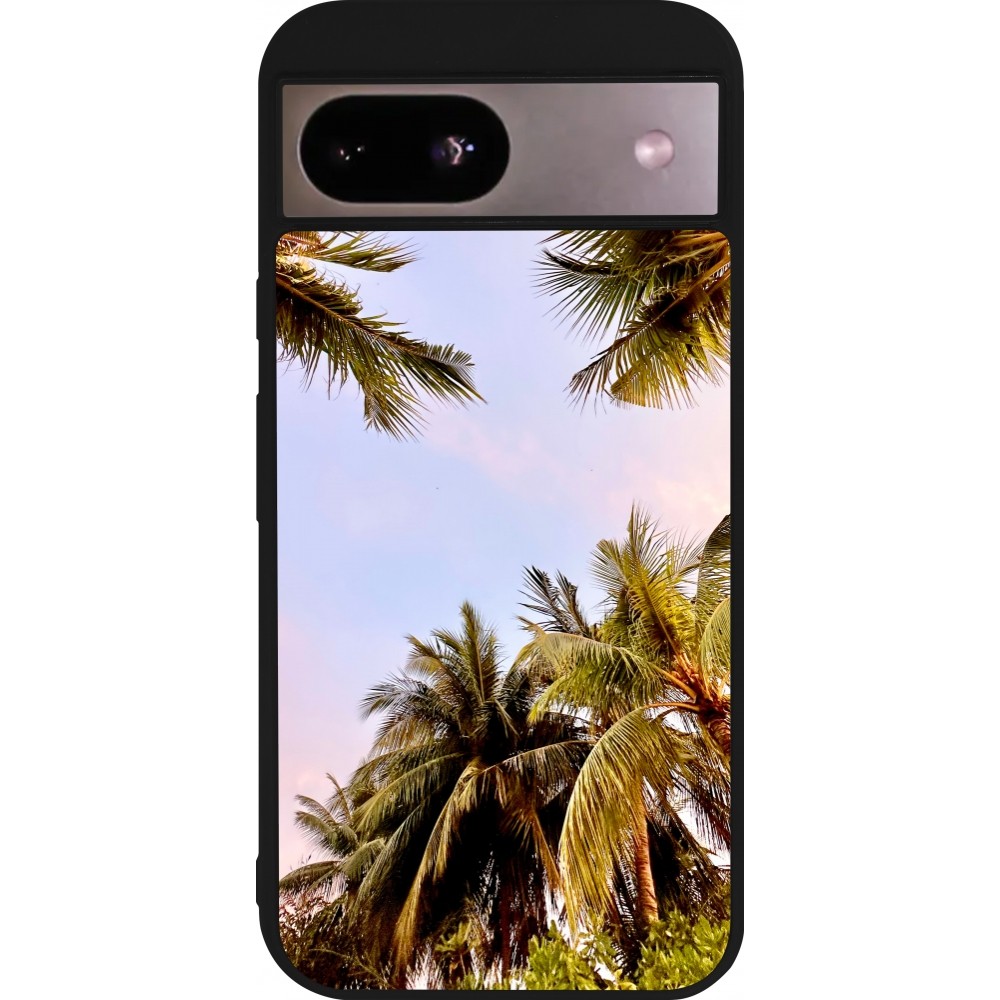 Google Pixel 8a Case Hülle - Silikon schwarz Summer 2023 palm tree vibe