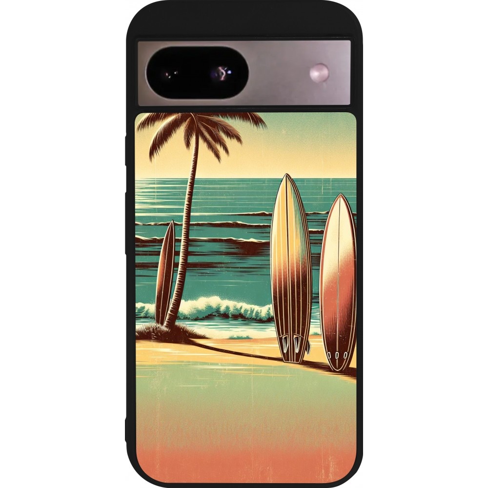 Google Pixel 8a Case Hülle - Silikon schwarz Surf Paradise