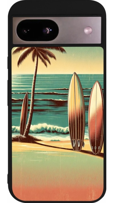 Google Pixel 8a Case Hülle - Silikon schwarz Surf Paradise