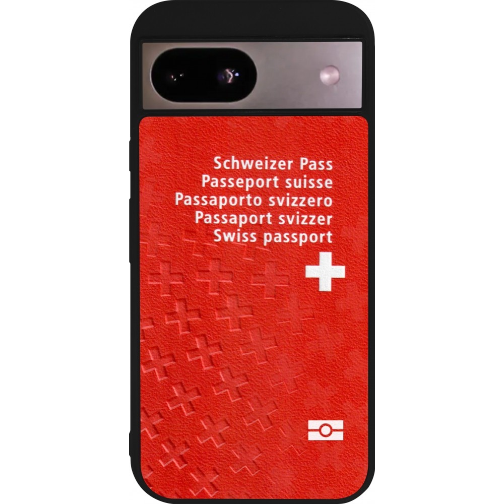 Google Pixel 8a Case Hülle - Silikon schwarz Swiss Passport