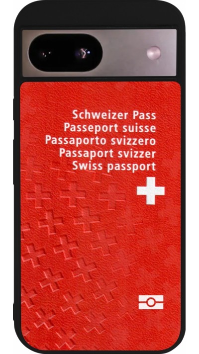 Google Pixel 8a Case Hülle - Silikon schwarz Swiss Passport