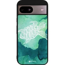 Google Pixel 8a Case Hülle - Silikon schwarz Turtle Aztec Watercolor