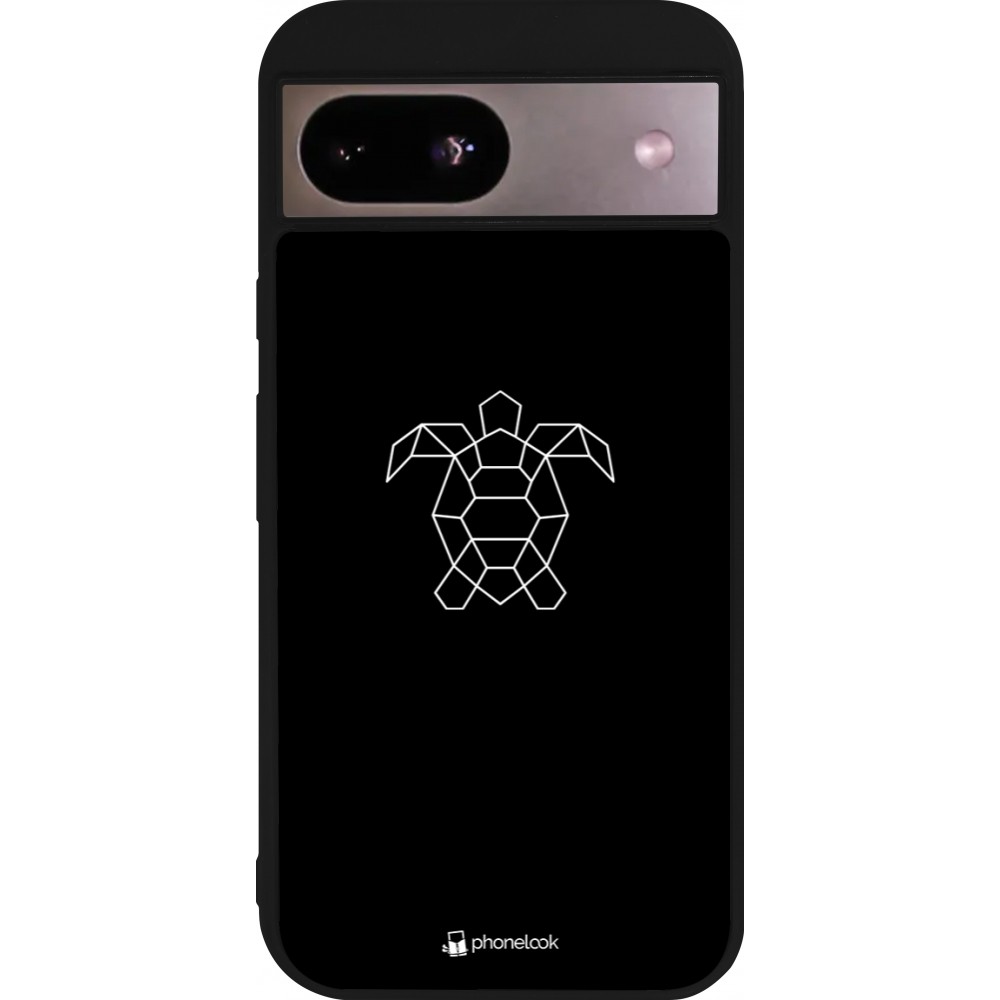 Google Pixel 8a Case Hülle - Silikon schwarz Turtles lines on black