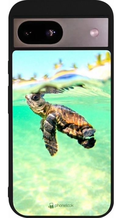 Google Pixel 8a Case Hülle - Silikon schwarz Turtle Underwater